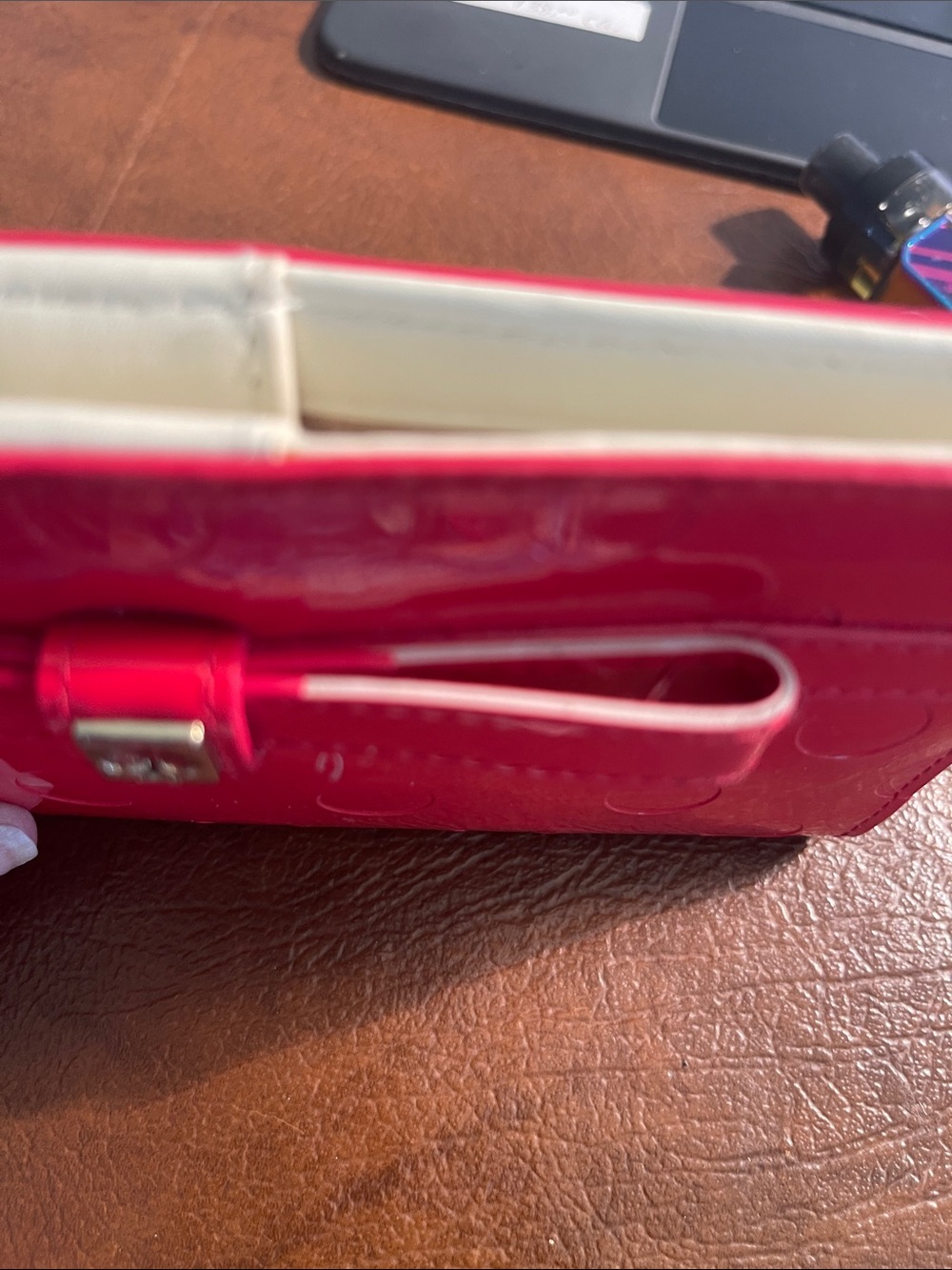 Kate Spade Camellia Street Stacy Patent Leather Bi Fold  Wallet - Chili Red
